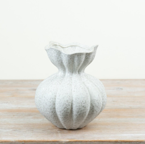 22.5cm Sculpted Ceramic Vase - single