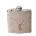 Stag Embroidered Hip Flask