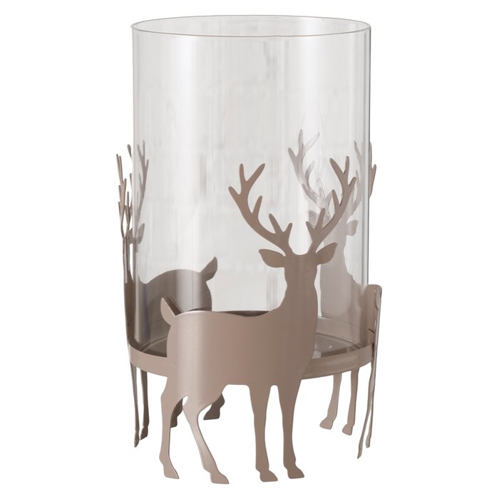 Tiro Stag Lantern Large | Powder-Coated Iron & Recycled Glass