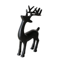 Standing Seran black aluminium deer figurine with raised head