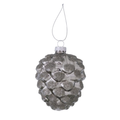 Green glass Segia pinecone Christmas ornament with sparkling glitter-tipped scales