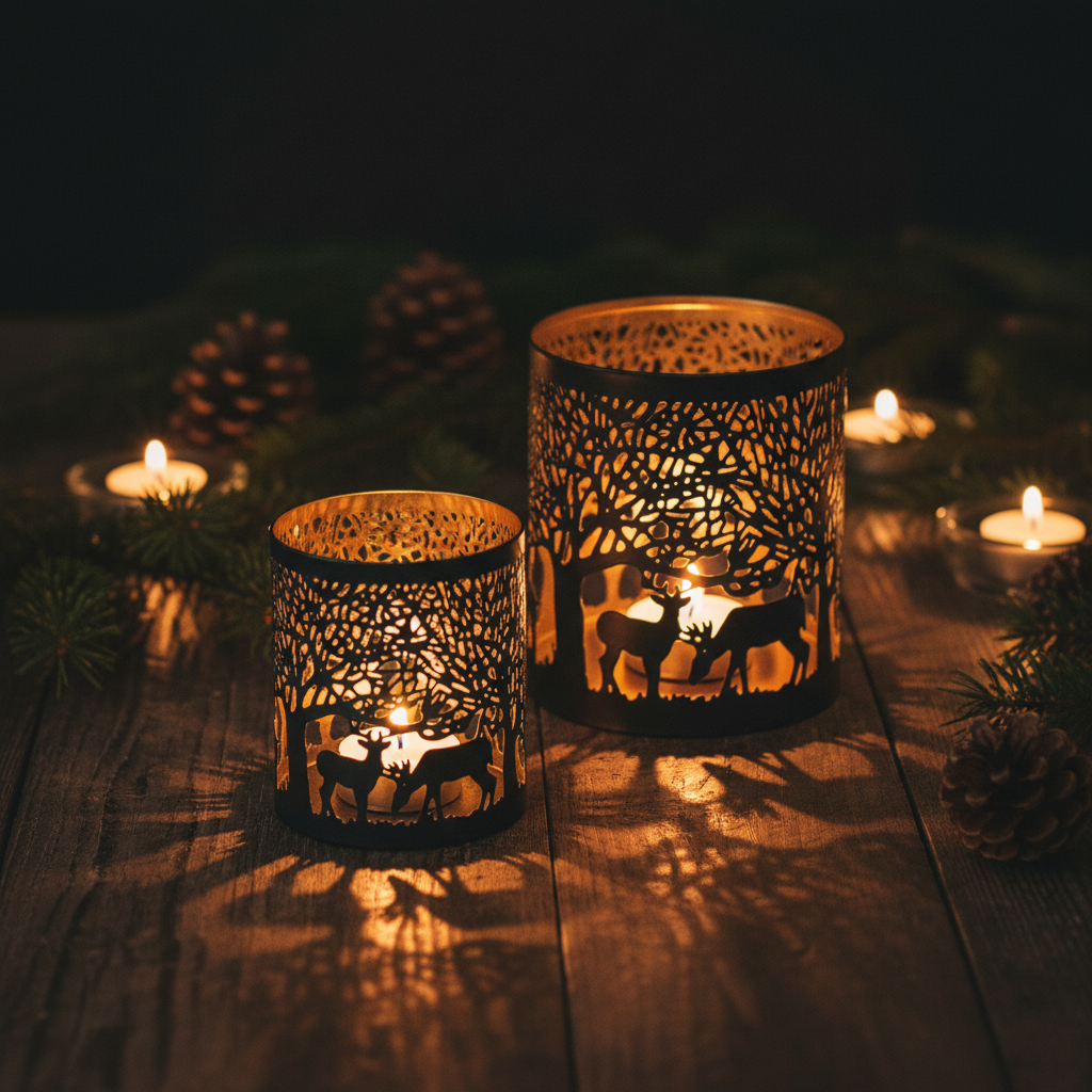 Gold Reindeer Candle Holders - Both Sizes Nordic Lifestyle